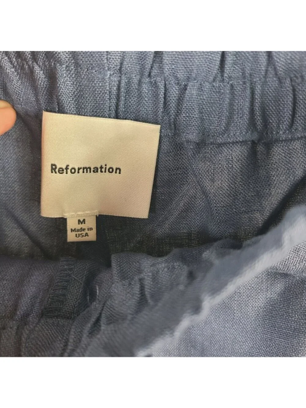 NEW Reformation Blue Linen Tank Top & Wide-Leg Pants Set Sleeveless Women's Sz M